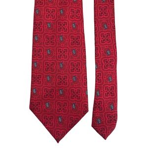 Givenchy Silk Tie Red Geometric Paisley Mens Classic USA